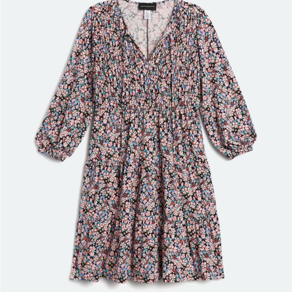 Donna Morgan Multicolor Floral Long Sleeve Dress
